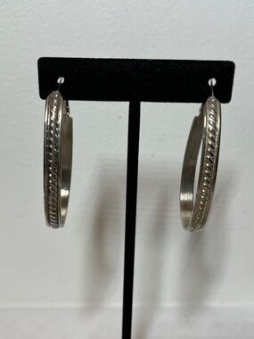 Large Silver Braided Hoop Earrings. Bold. Statement. Feminine!